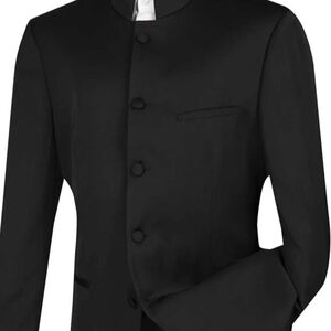 Men's Black Nehru Collar Blazer